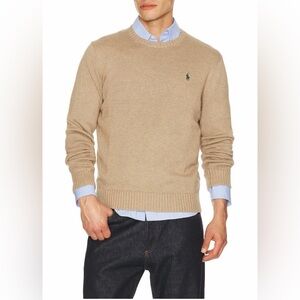 Polo Ralph Lauren Cotton Shaker Knit Crewneck Sweater in Bronze Melange Size S